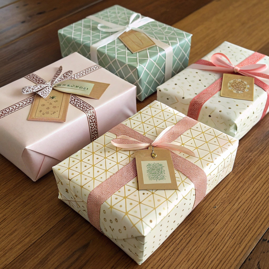 Classic elegant gift wrapping style