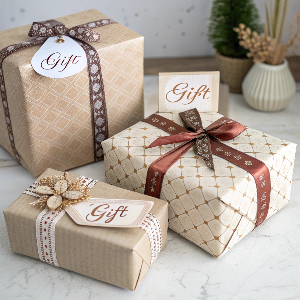 Gift box with pastel ribbon